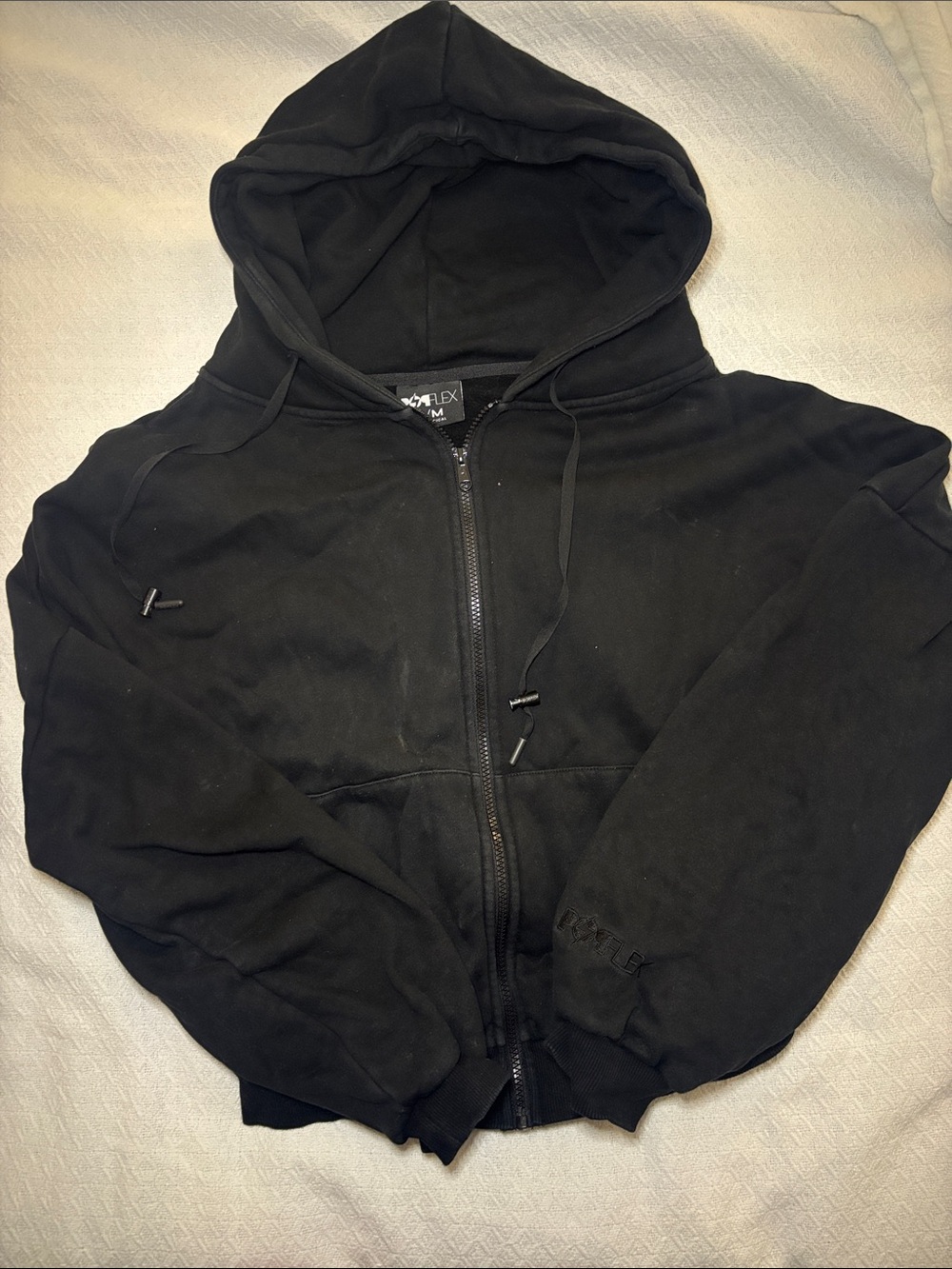 POPFLEX Black Full-Zip Hooded Sweatshirt